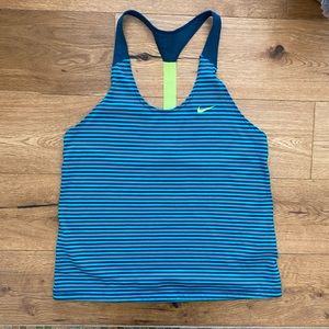 Nike workout tank, blue stripes, size small